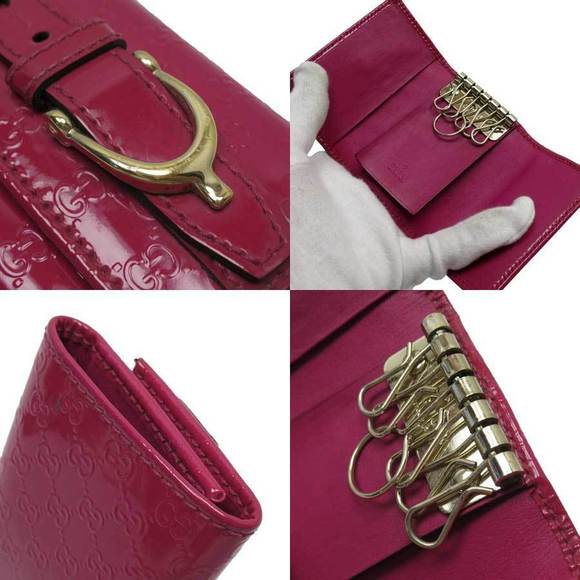 Gucci Micro Gucci Patent Leather 6 Key Case Pink - Picture 2 of 6